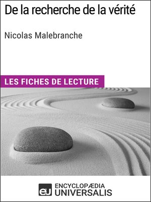cover image of De la recherche de la vérité de Nicolas Malebranche